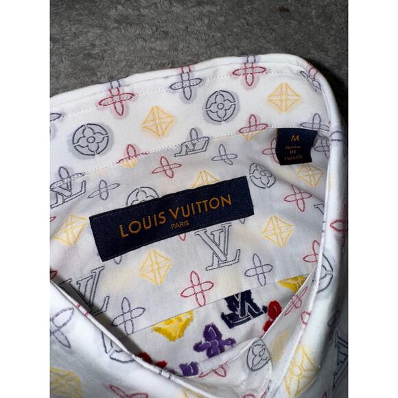 Louis Vuitton LVSE Regular Long Sleeve DNA Logo Monogram Button Up Down Shirt M - Picture 5 of 15